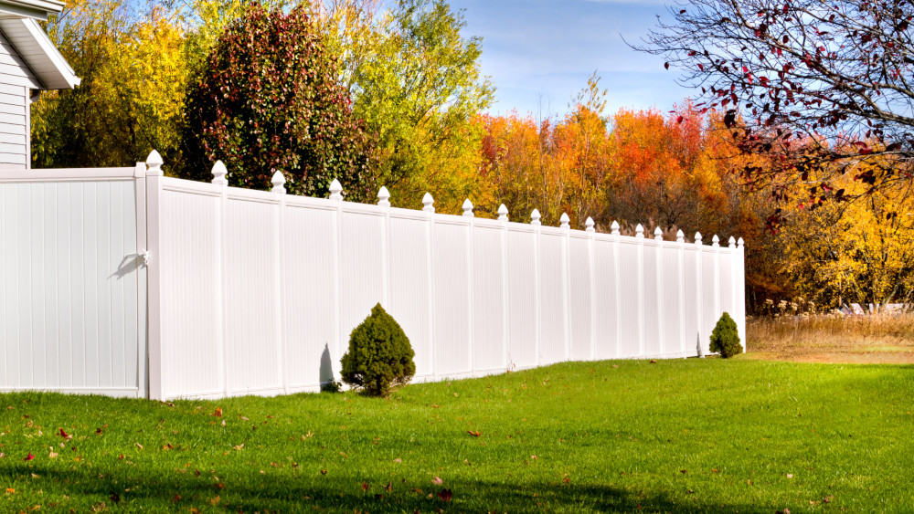 White Privacy PVC Fence with Flat Top