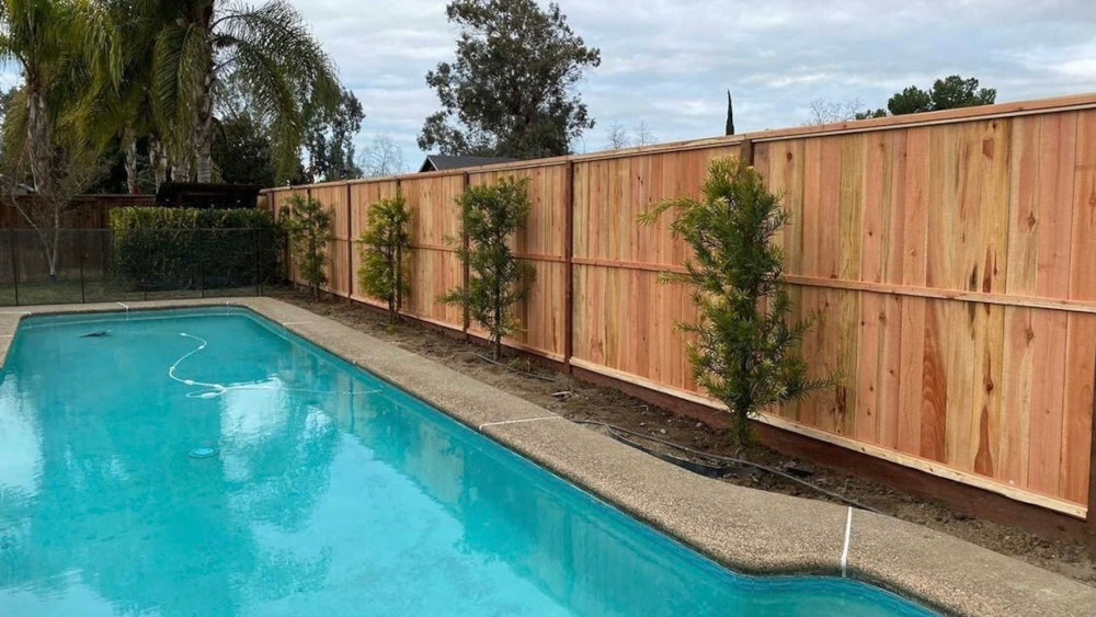 Timber Pool Fence with Rustic Finish