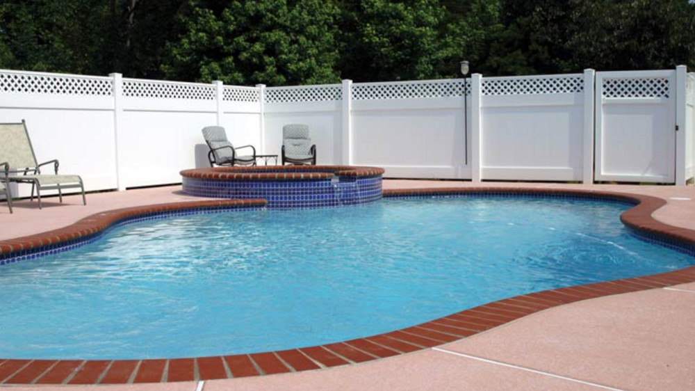PVC Privacy Fence with Lattice Top