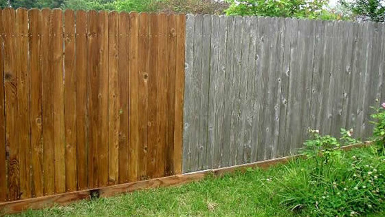 Half-Painted Fence Restoration Example